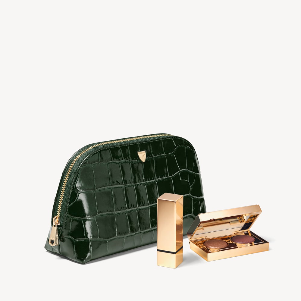 Classic Makeup Case Deep Shine Evergreen Croc