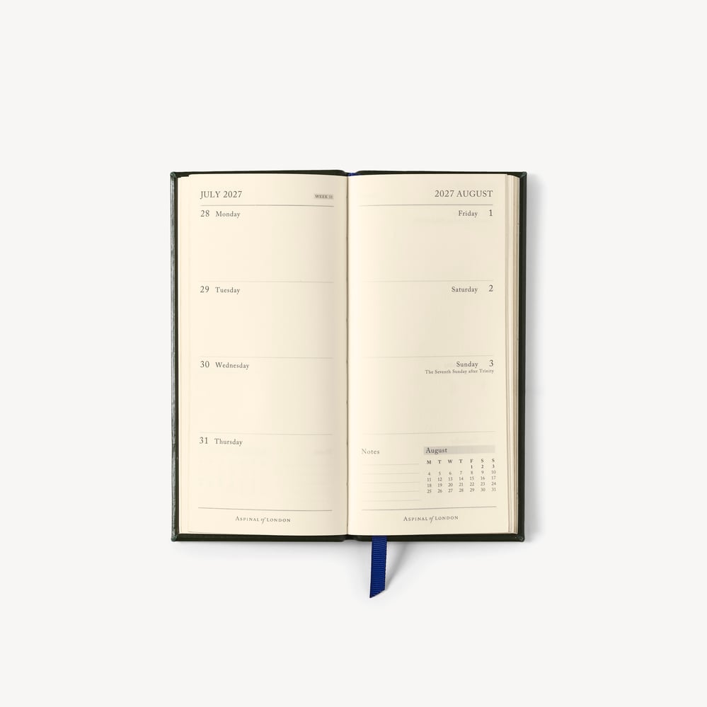 2027 Slim Pocket Diary Navy Pebble