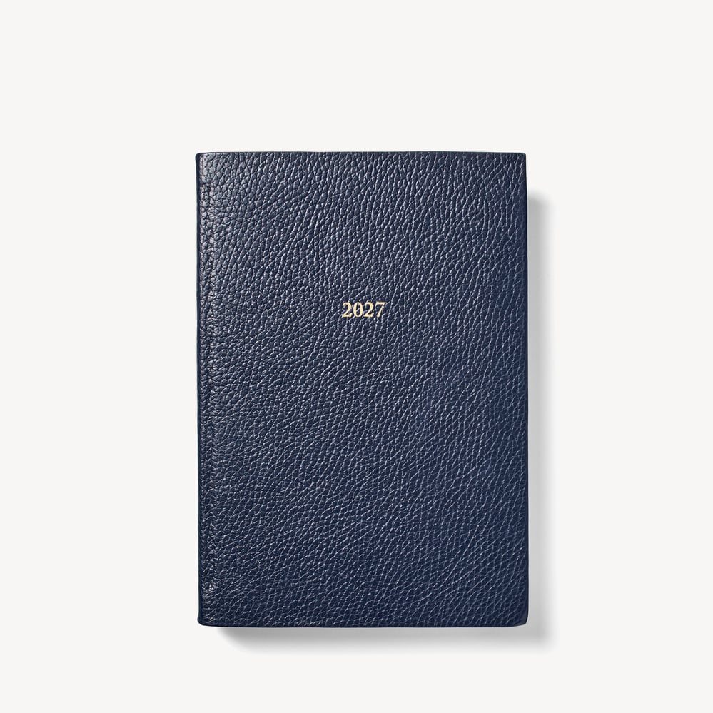 2027 A5 Day to Page Diary Navy Pebble