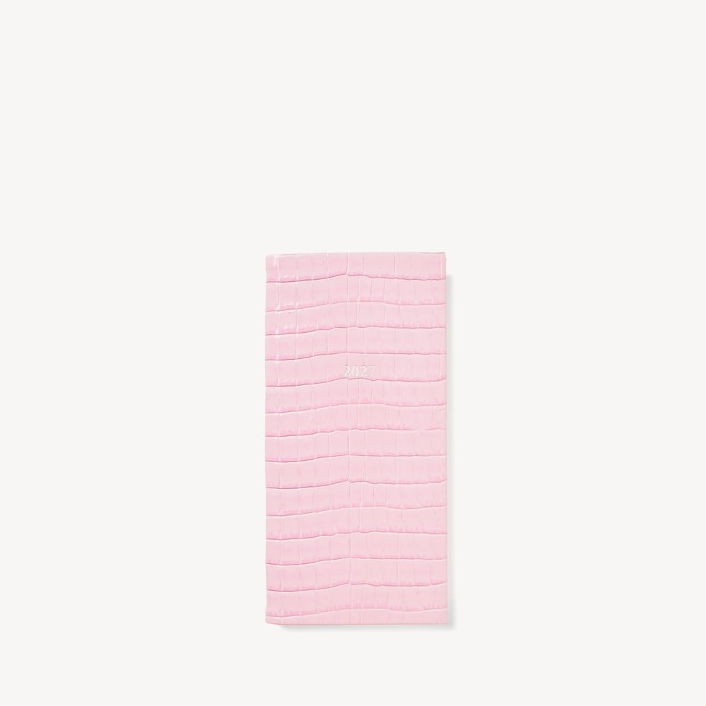2027 Slim Pocket Diary Deep Shine Powder Lilac Small Croc