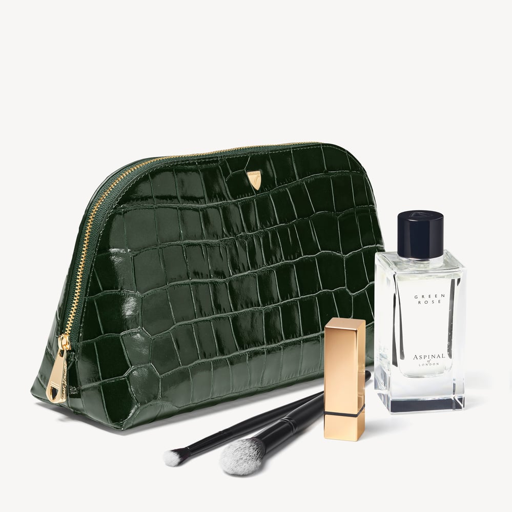 Classic Toiletry Bag Deep Shine Evergreen Croc