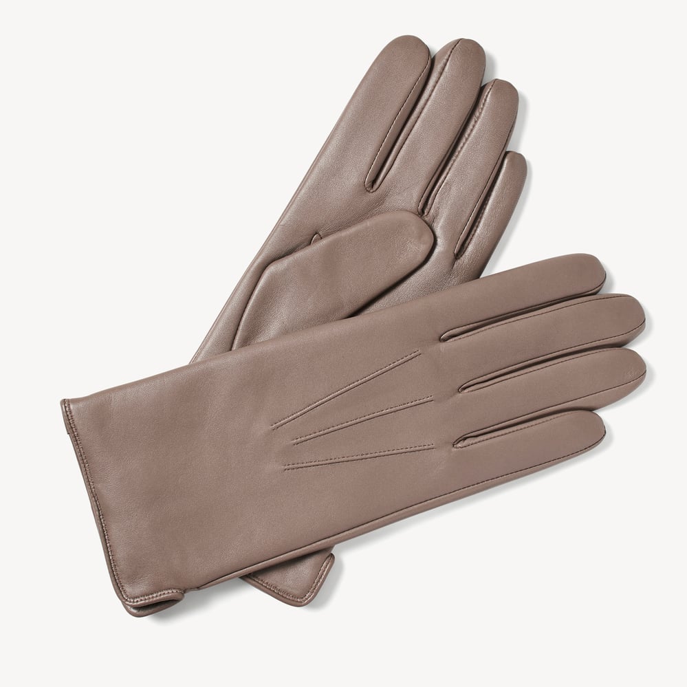 Women's Cashmere Lined Leather Gloves Moleskin Nappa