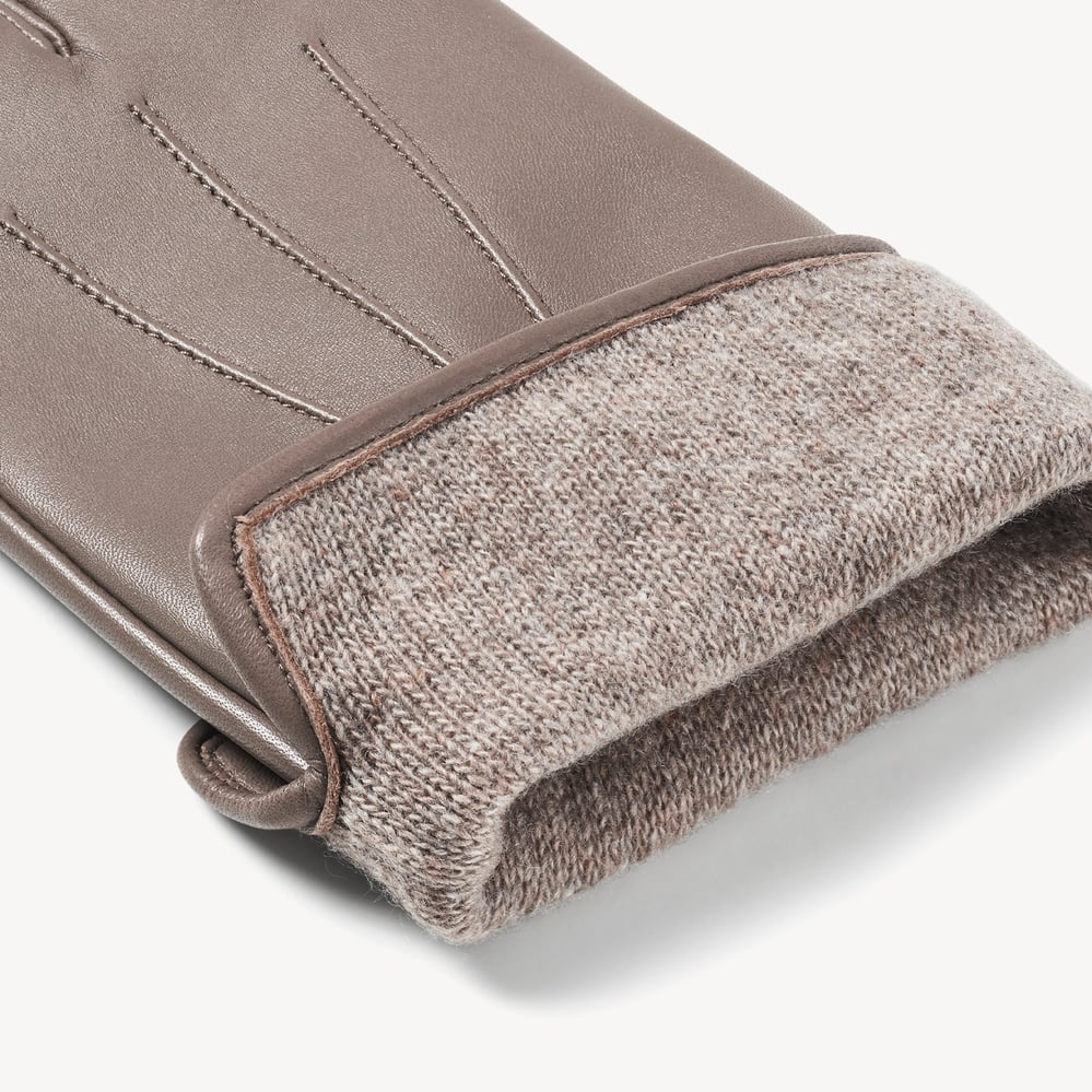 Women's Cashmere Lined Leather Gloves Moleskin Nappa
