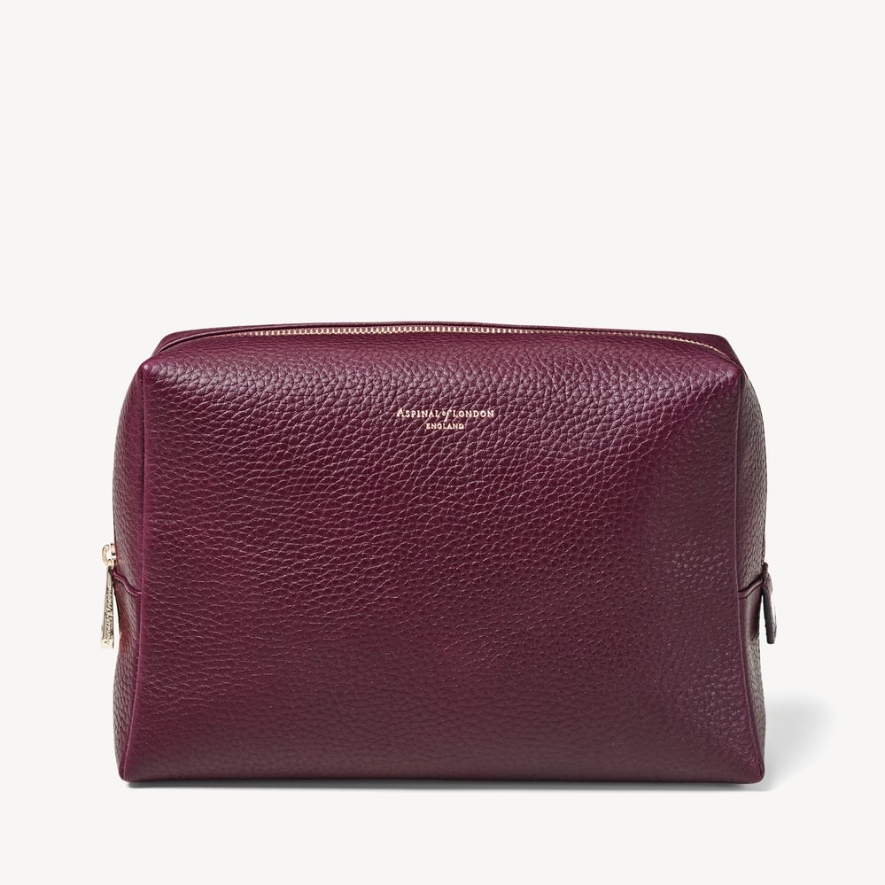 London Toiletry Bag Burgundy Pebble