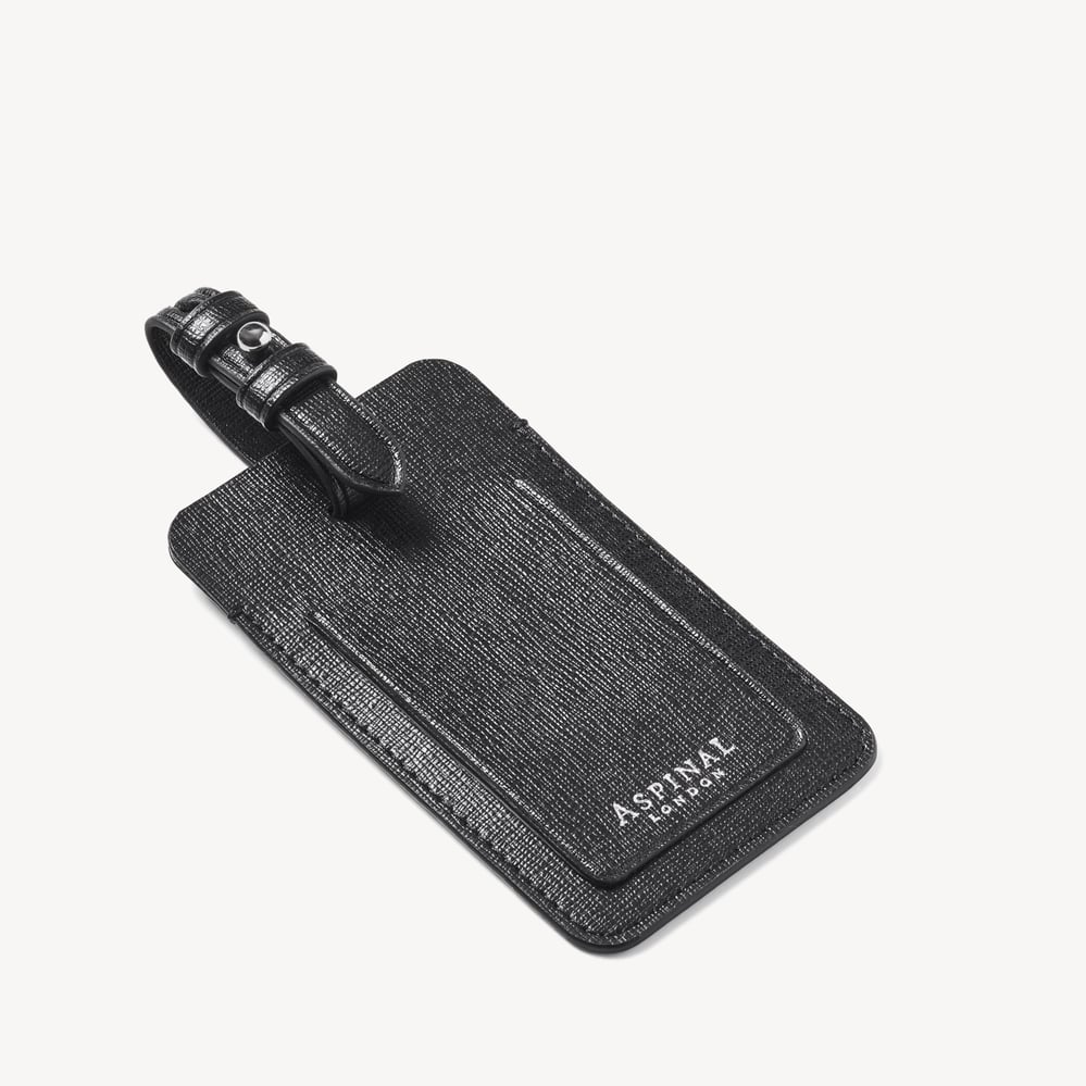 Luggage Tag Black Saffiano
