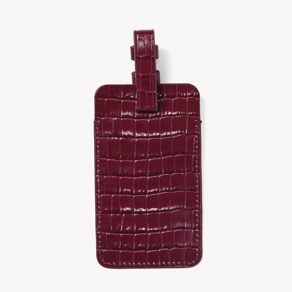 Luggage Tag Deep Shine Garnet Small Croc