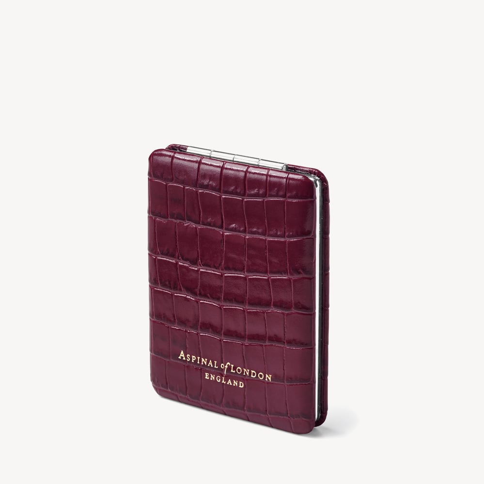 Handbag Mirror Deep Shine Garnet Small Croc