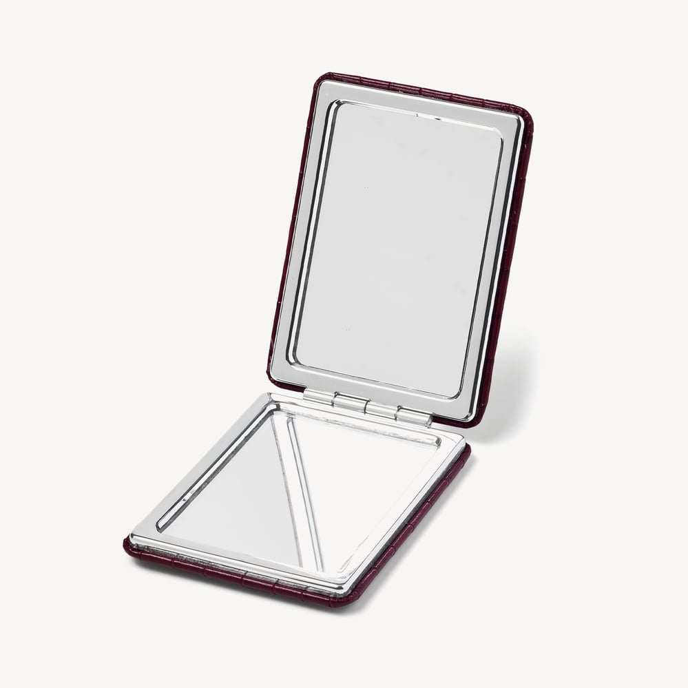 Handbag Mirror Deep Shine Garnet Small Croc
