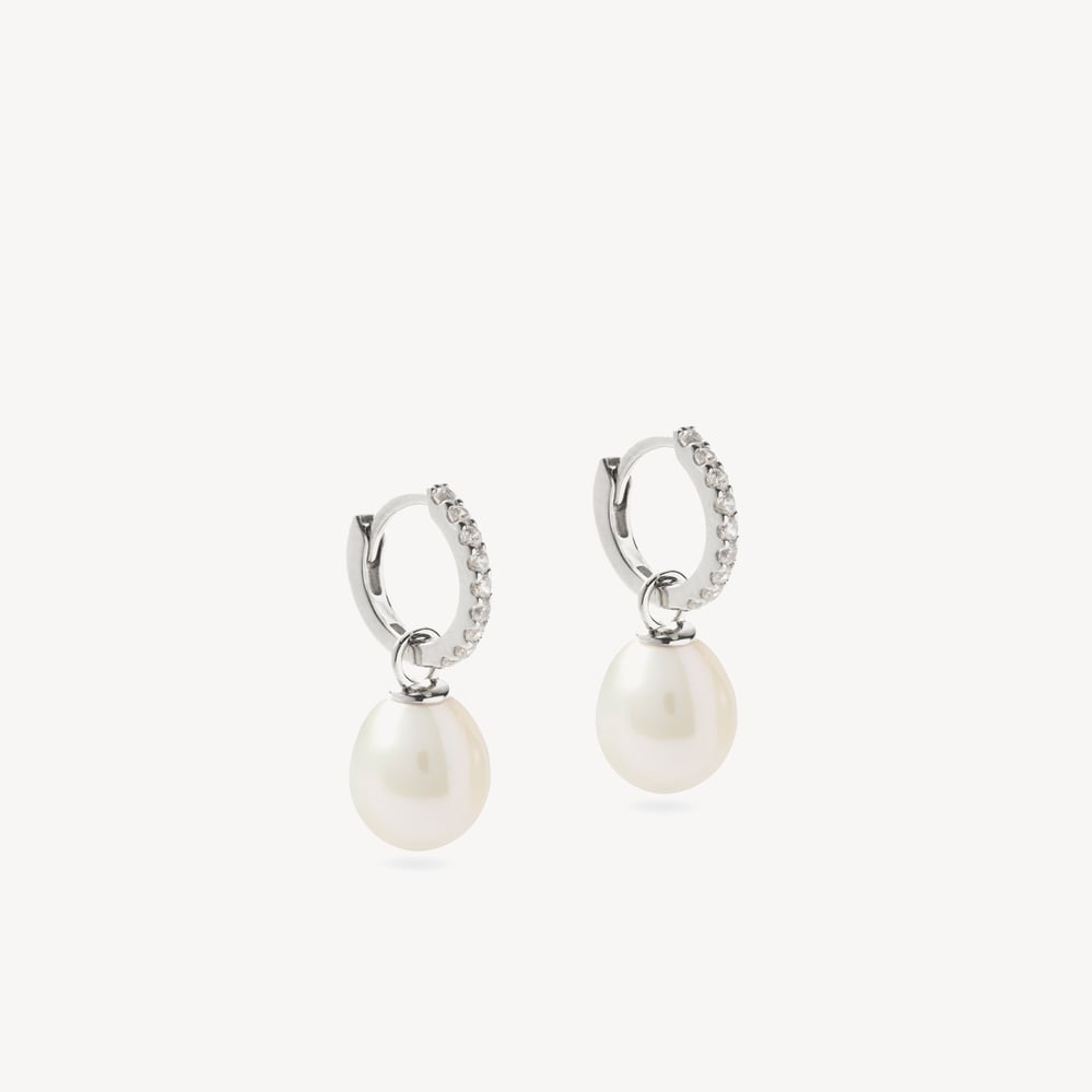 Drop Huggie Earrings 0.16ct Diamond