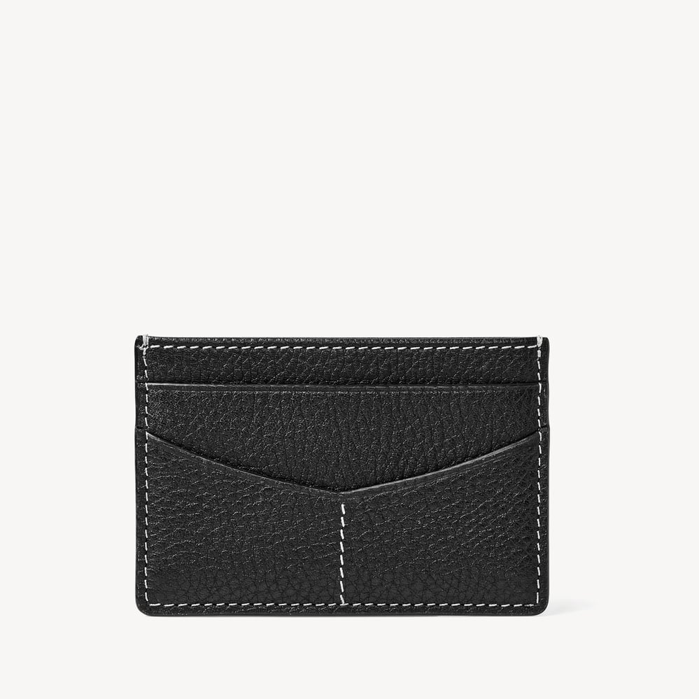 Hudson Slim Credit Card Holder Black Milled Pebble