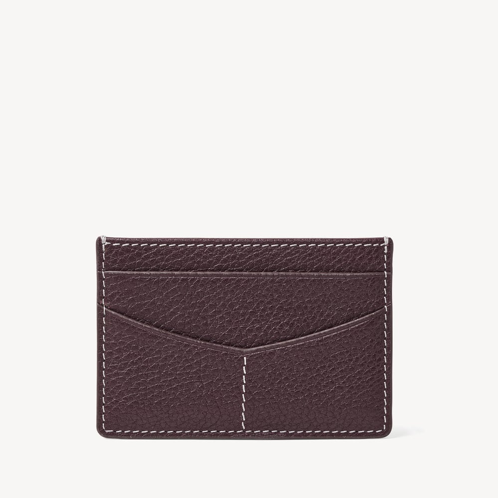 Hudson Slim Credit Card Holder Wine Milled Pebble