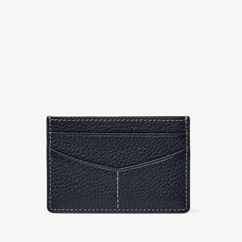 Hudson Slim Credit Card Holder Classic Navy Milled Pebble