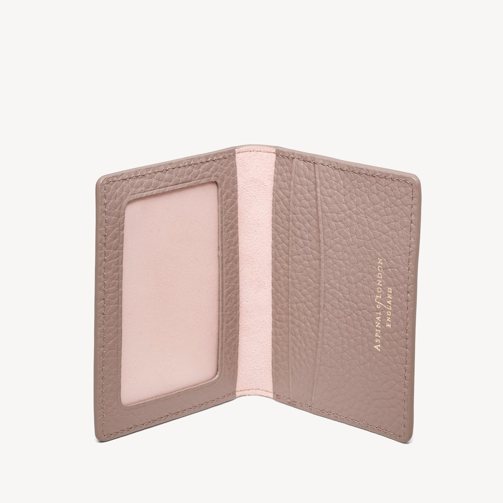 ID & Travel Card Case Soft Taupe Pebble