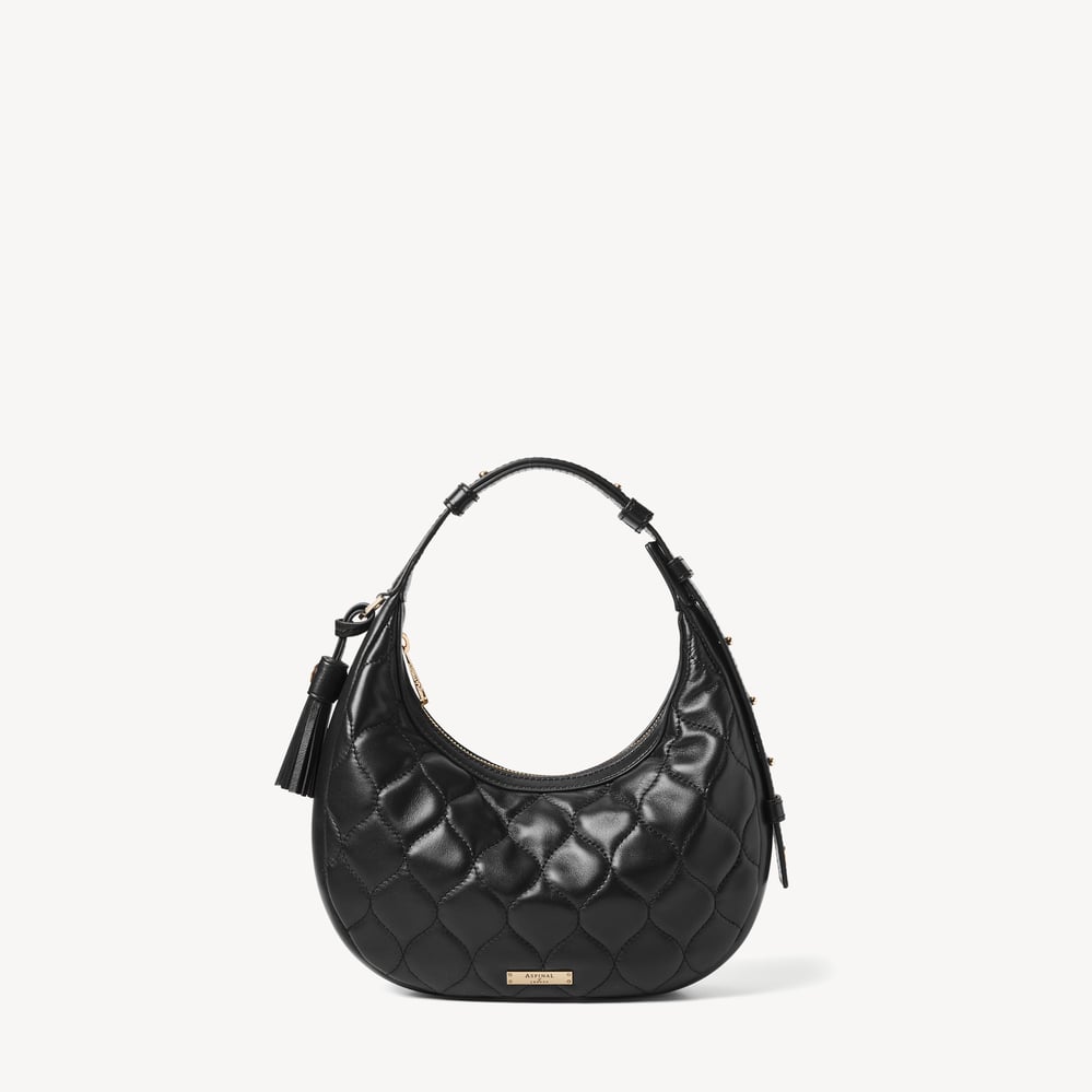 Soho Mini Crescent Black Quilted Nappa
