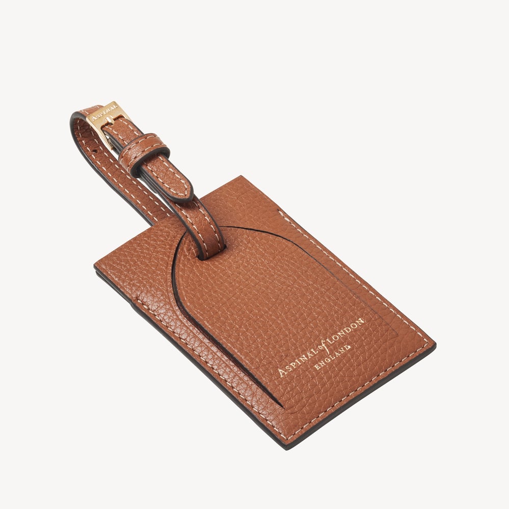 Hudson Luggage Tag Tan Milled Pebble