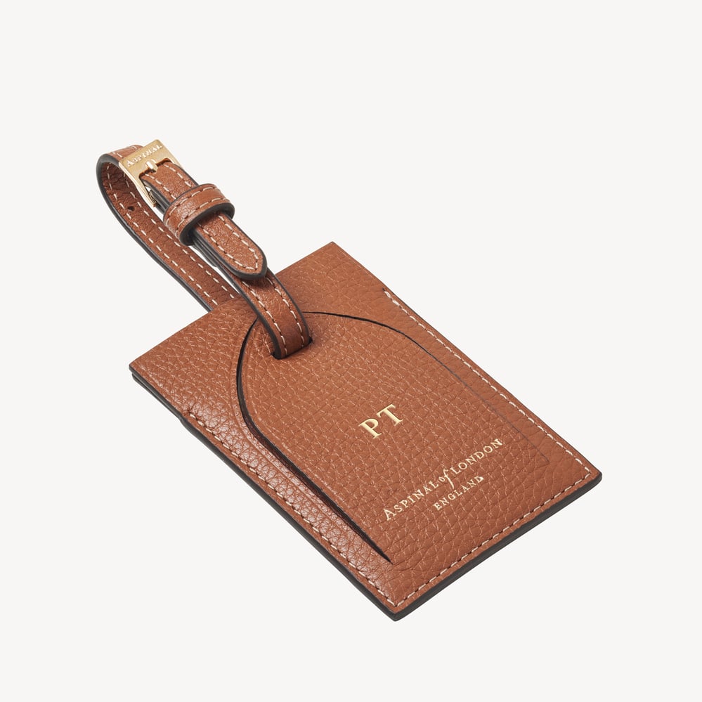 Hudson Luggage Tag Tan Milled Pebble