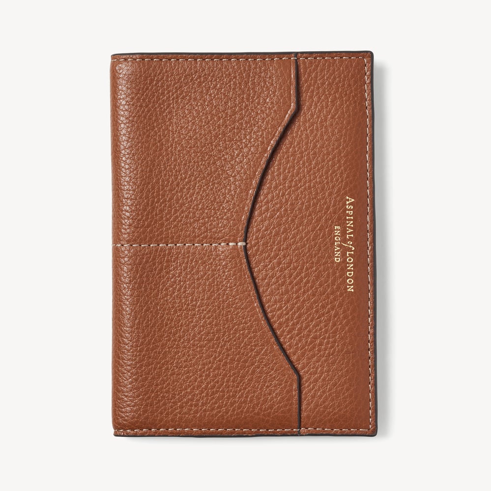 Hudson Passport Cover Tan Milled Pebble