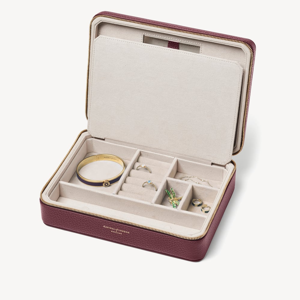 Large Travel Jewellery Case Garnet Pebble