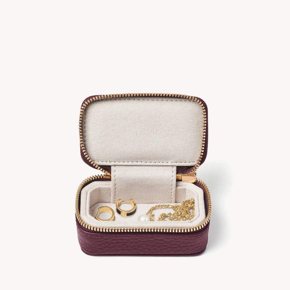 Small Travel Jewellery Case Garnet Pebble