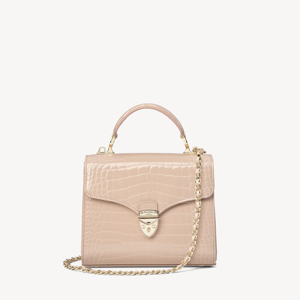 Midi Mayfair® Soft Taupe Patent Croc