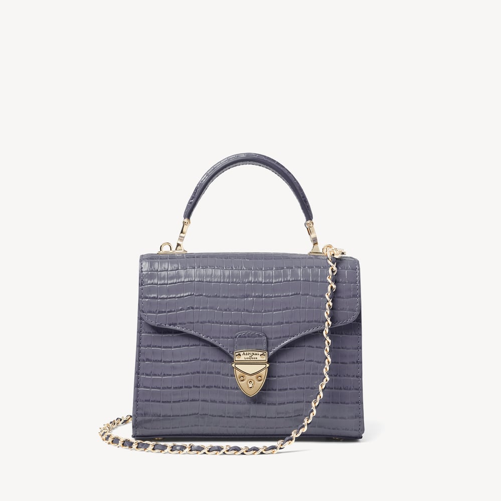 Midi Mayfair® Deep Shine Dusky Blue Small Croc