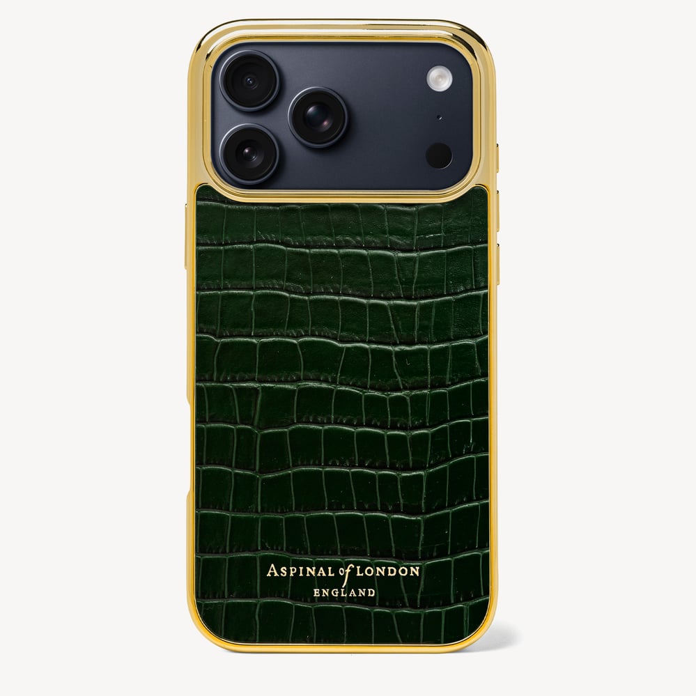 iPhone 18 Pro Max Case Deep Shine Evergreen Croc