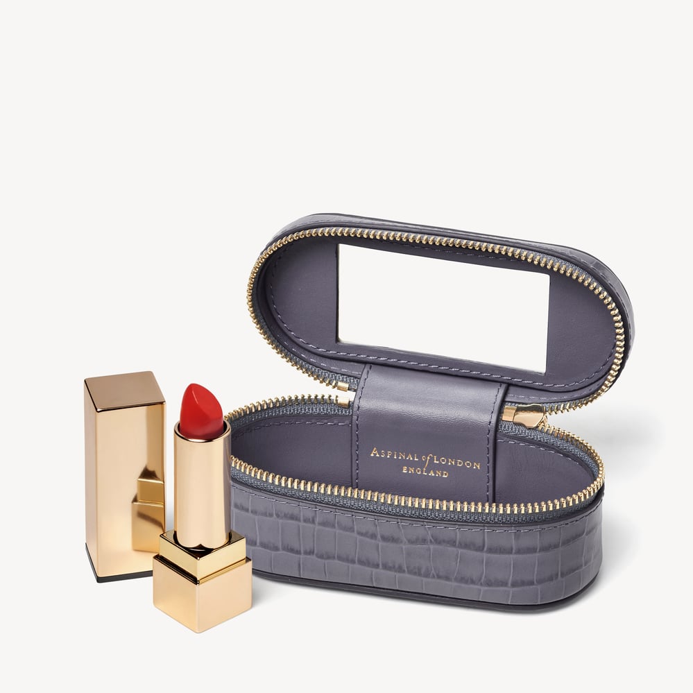 Handbag Tidy All Deep Shine Dusky Blue Small Croc