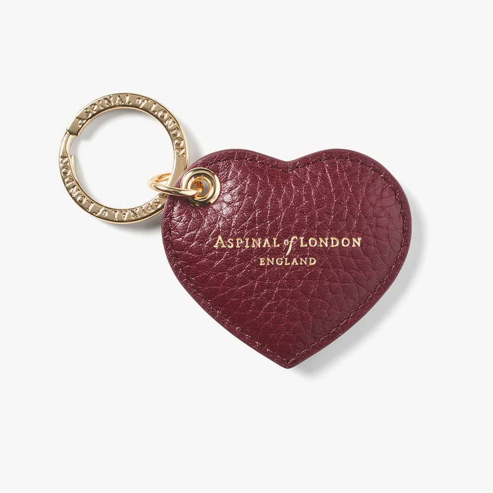 Small Heart Keyring Garnet Pebble