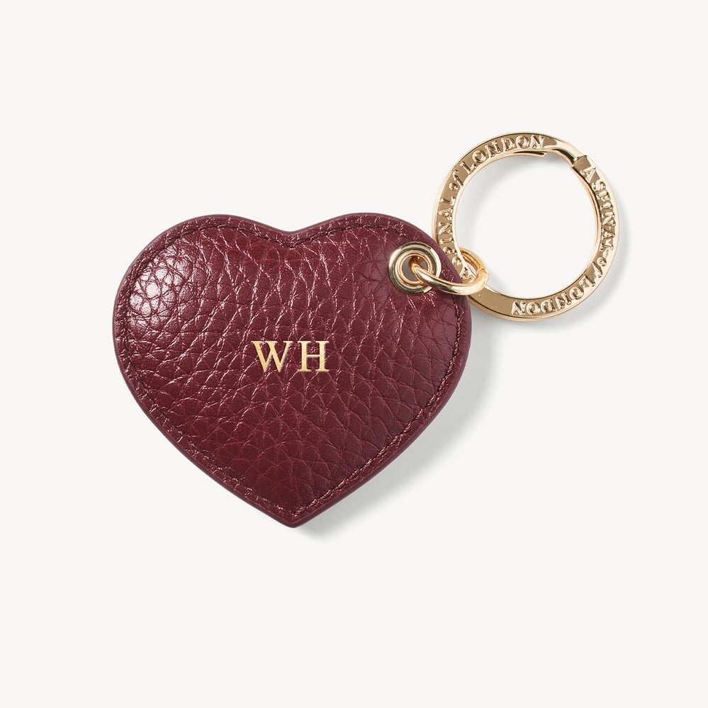 Small Heart Keyring Garnet Pebble