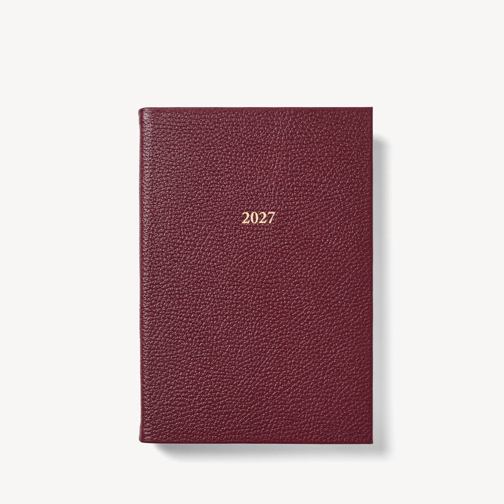 2027 A5 Day to Page Diary Garnet Pebble
