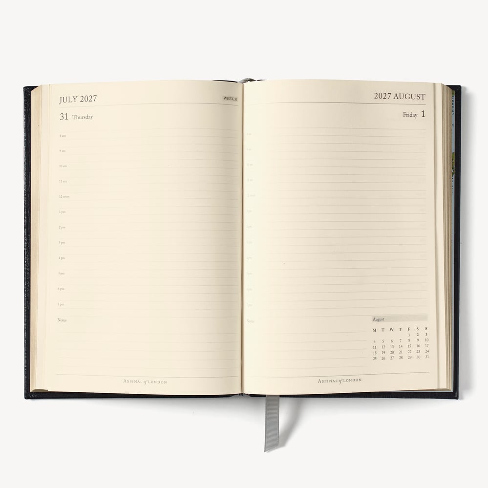2027 A5 Day to Page Diary Garnet Pebble
