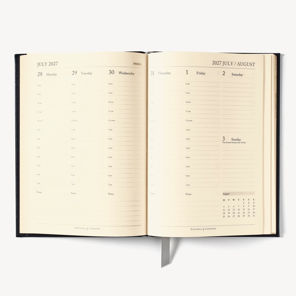 2027 A5 Week to View Diary Deep Shine Amazon Brown Croc