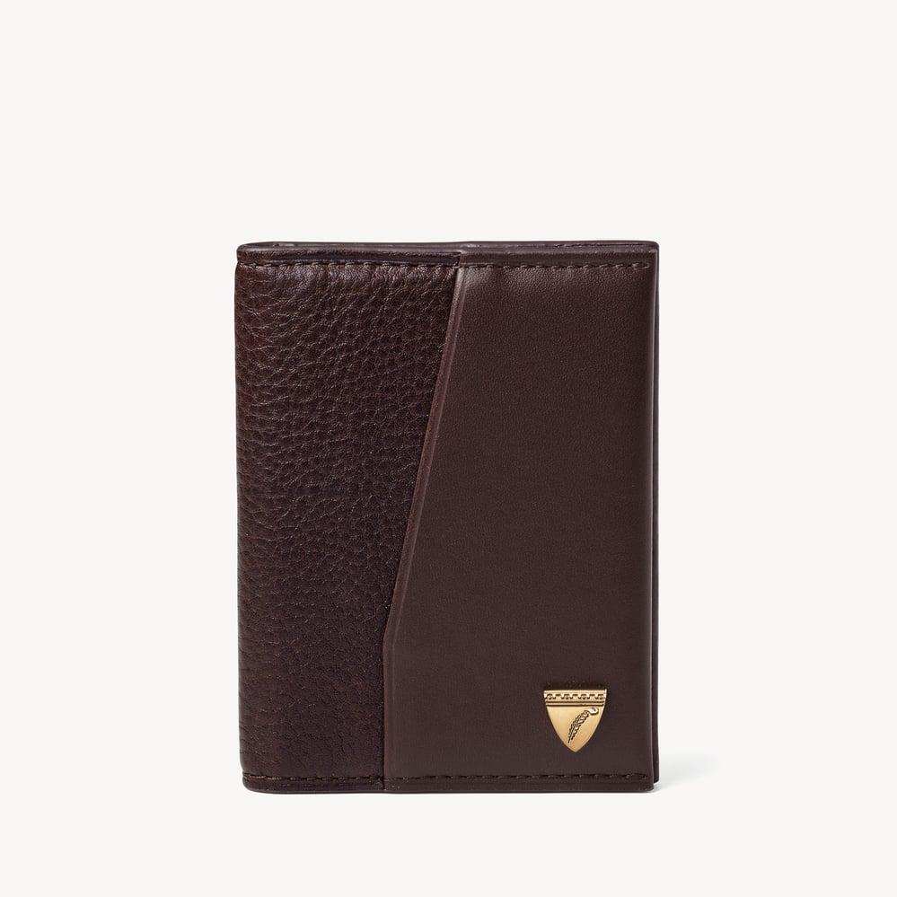 Heritage Double Fold Credit Card Holder Conker Pebble