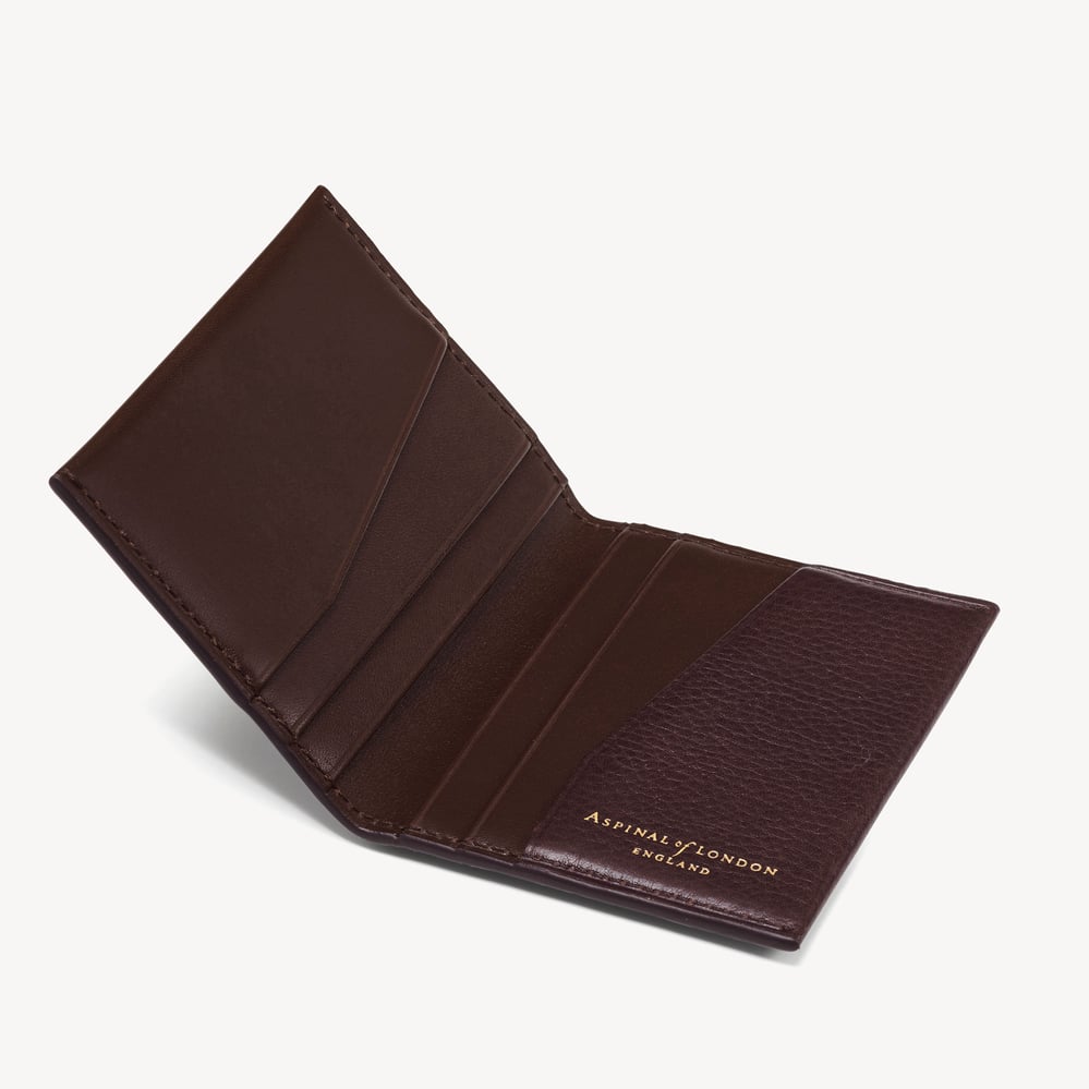Heritage Double Fold Credit Card Holder Conker Pebble