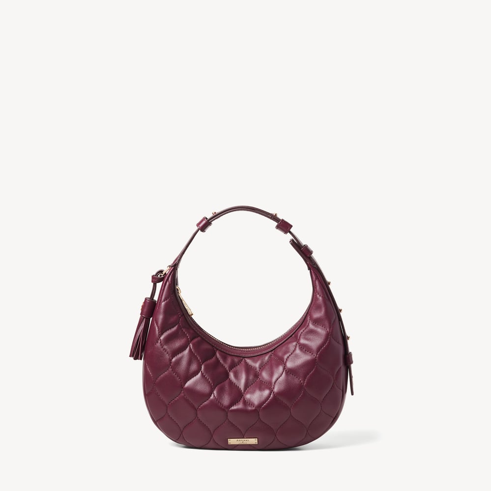 Soho Mini Crescent Garnet Quilted Nappa