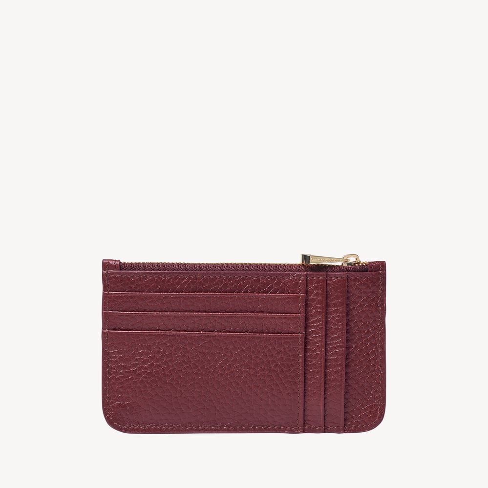 Ella Card & Coin Holder Garnet Pebble