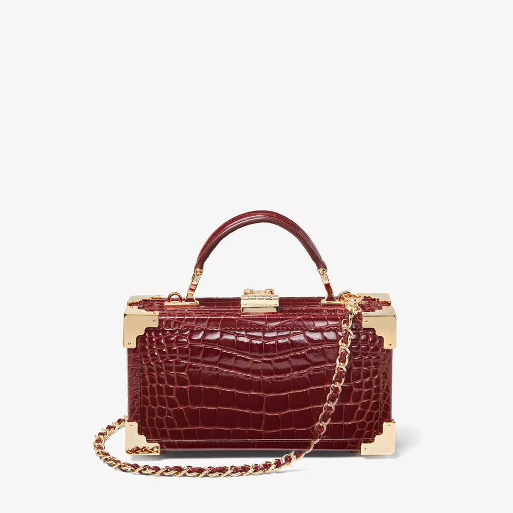 Trinket Box Merlot Patent Croc