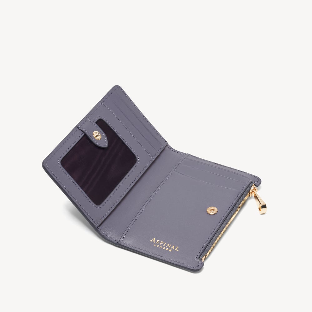 Mayfair® Coin & Card Wallet Deep Shine Dusky Blue Small Croc