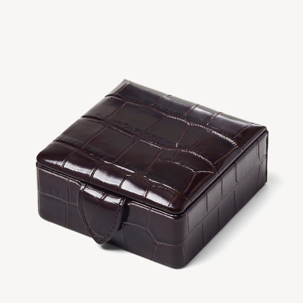 Stud Box Deep Shine Amazon Brown Croc