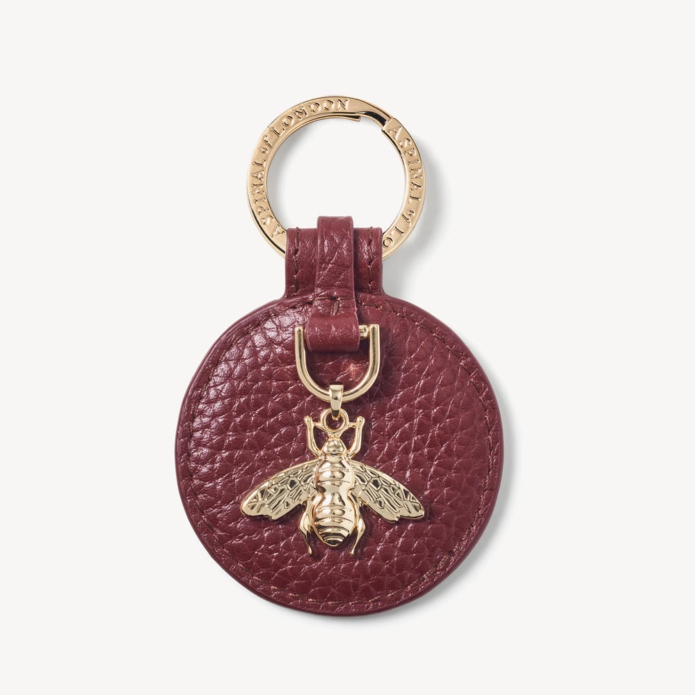 Bee Keyring Garnet Pebble