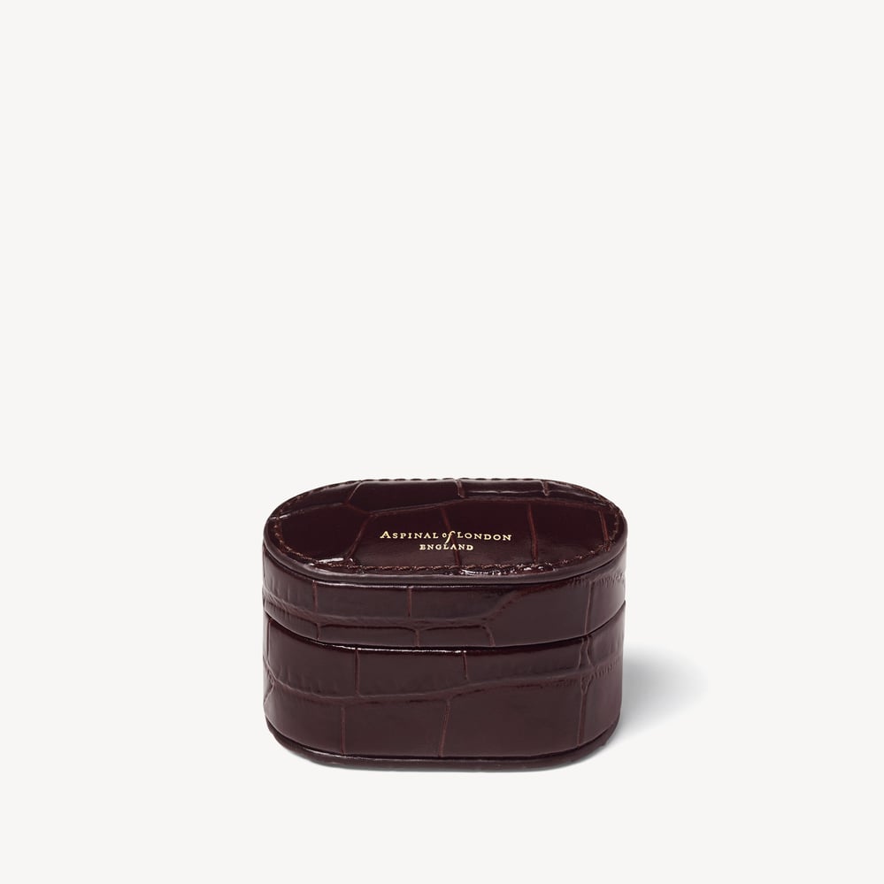 Mini Ring Box Deep Shine Amazon Brown Croc