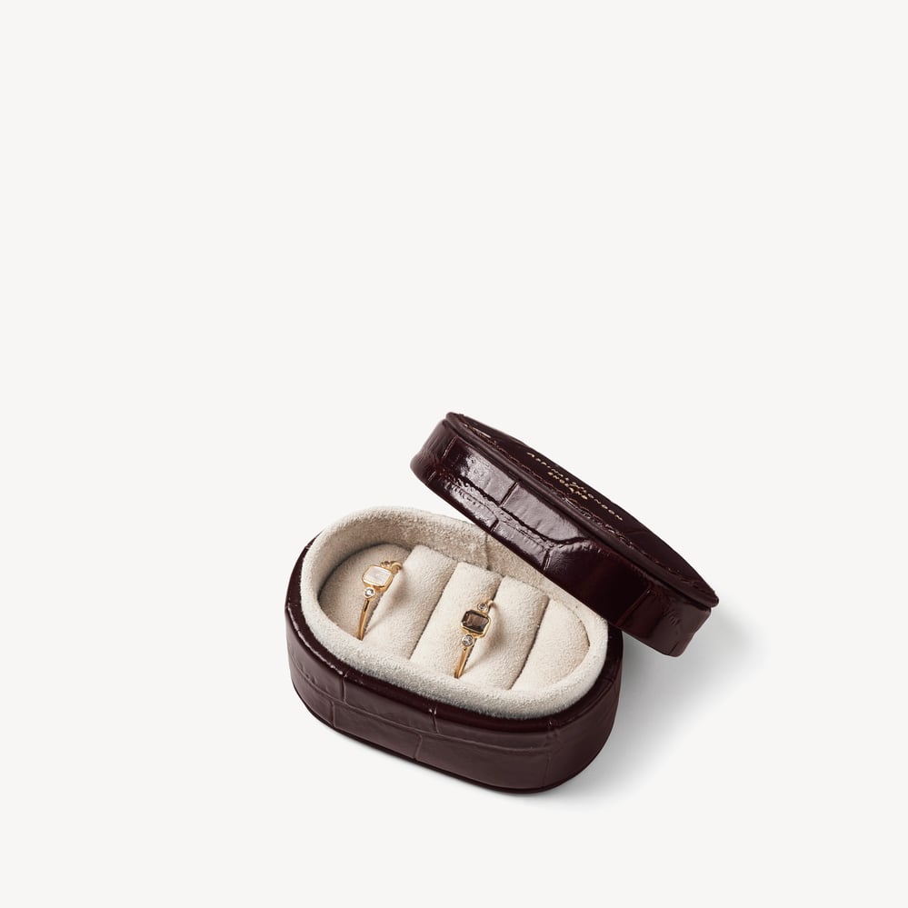 Mini Ring Box Deep Shine Amazon Brown Croc