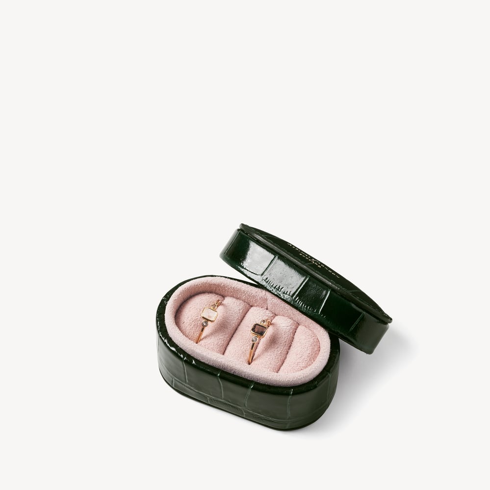 Mini Ring Box Deep Shine Evergreen Croc