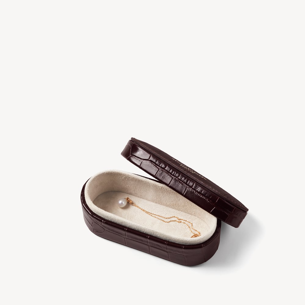 Midi Trinket Box Deep Shine Amazon Brown Croc