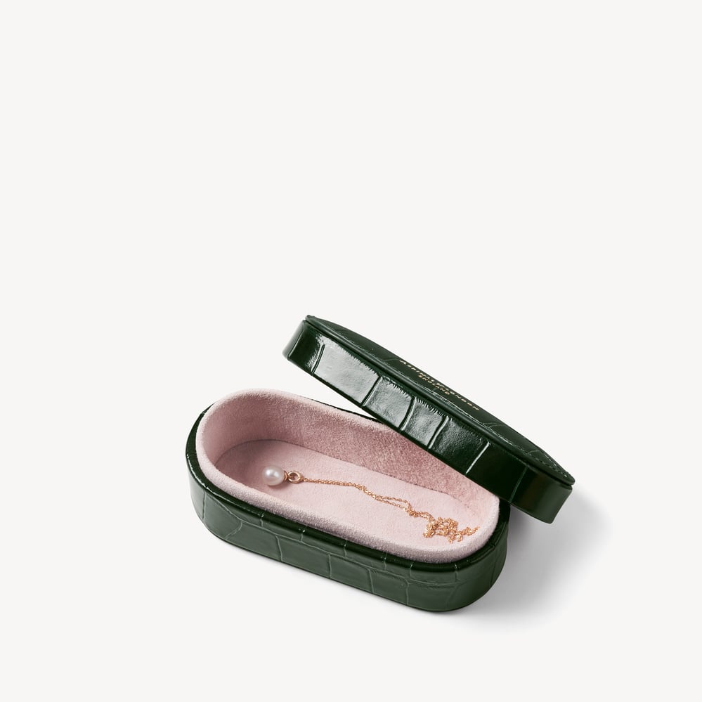 Midi Trinket Box Deep Shine Evergreen Croc