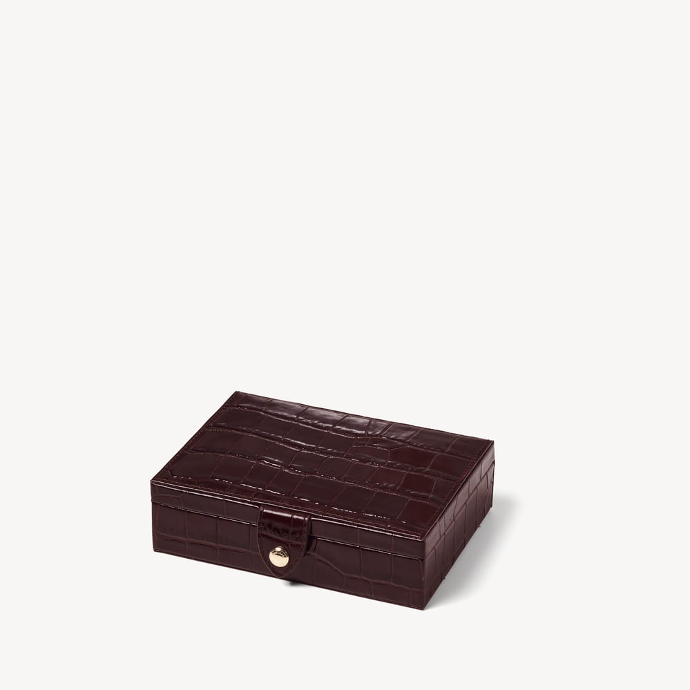 Playing Card Duo Box Deep Shine Amazon Brown Croc