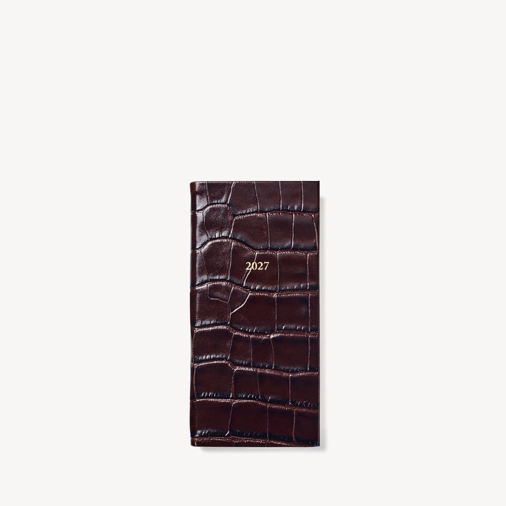 2027 Slim Pocket Diary Deep Shine Amazon Brown Croc
