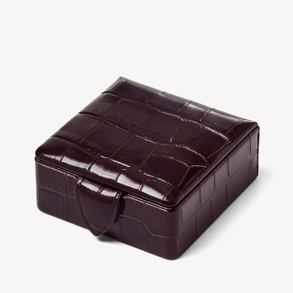 Stud Box Deep Shine Amazon Brown Croc