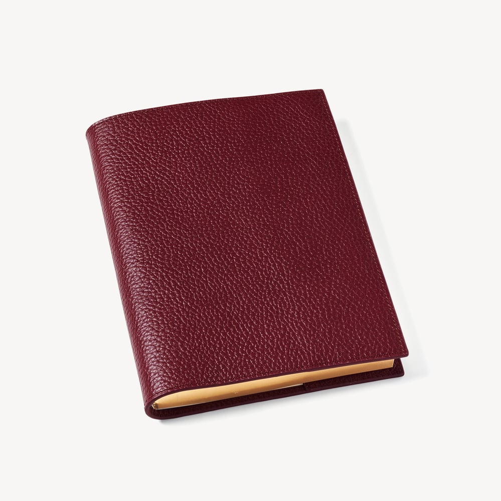A5 Refillable Luxury Journal Garnet Pebble with Soft Suede Lining