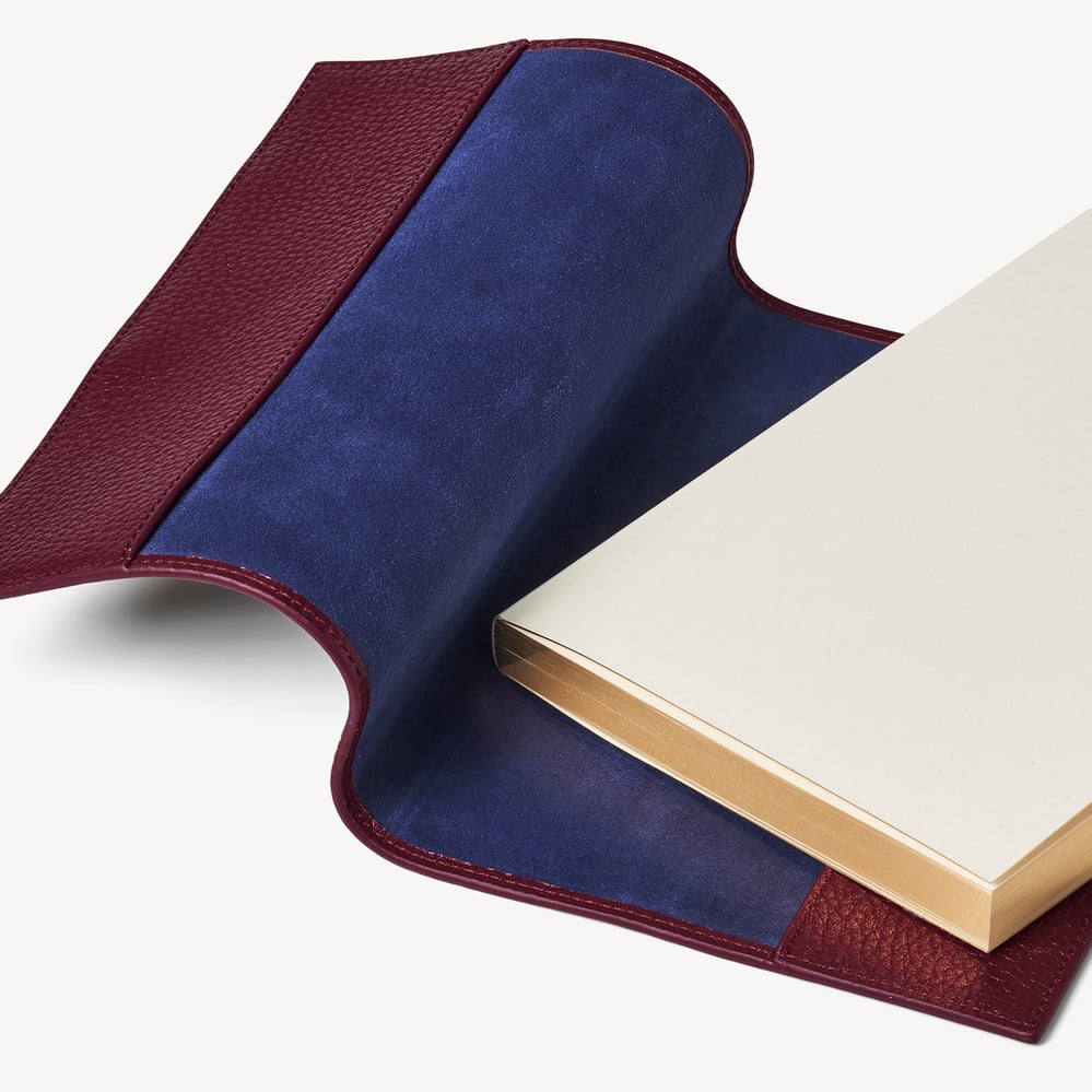 A5 Refillable Luxury Journal Garnet Pebble with Soft Suede Lining